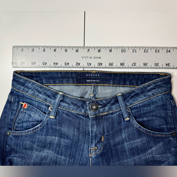 Hudson Jeans Colin Low Rise Skinny Dark Wash "Bea" Denim Flap Back Pockets SZ 24 - Picture 12 of 16